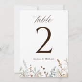 Numéros de table de mariage champêtre bohème avec  (Dos)
