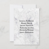 Numéros de table de mariage chic en marbre et plan (Dos)