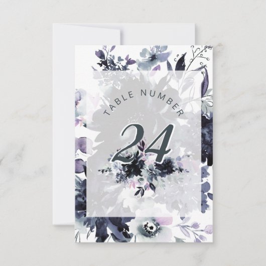 Numéros de table de mariage chic encadrés de fleur (Devant)