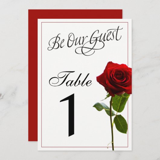 Numéros de table de mariage contes de fées (Devant / Derrière)