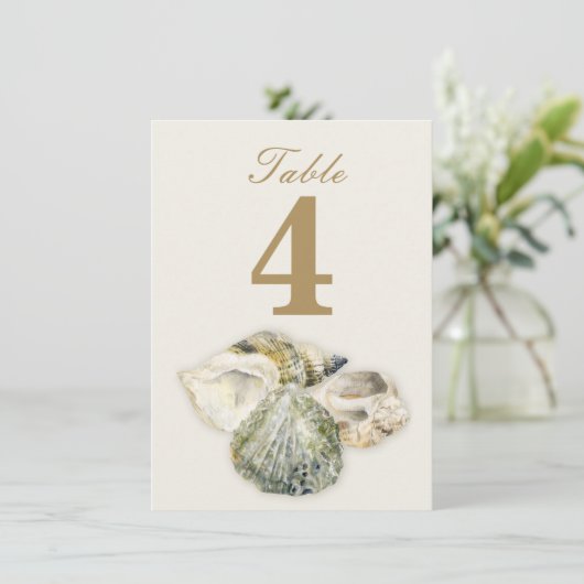 Numéros de table de mariage coquillages (Debout devant)