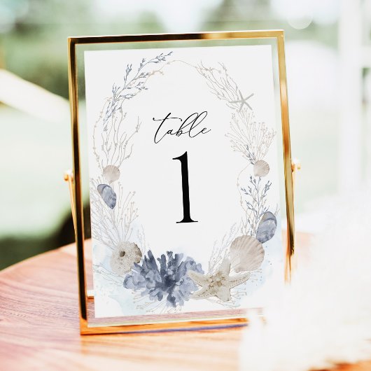 Numéros de table de mariage coquillages de la plag