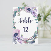 Numéros de table de mariage Couronne de fleurs et (Debout devant)