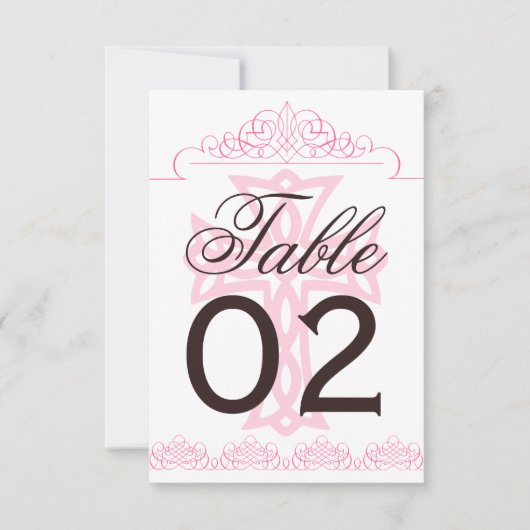 Numéros de table de mariage croisés (Devant)