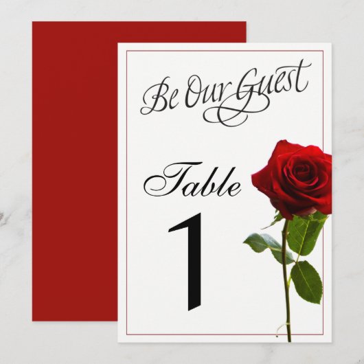 Numéros de table de mariage de conte de fée (Devant / Derrière)