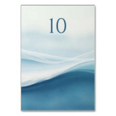 Numéros de table de mariage de plage bleu serein (Dos)