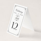 Numéros de table de Mariage de script W & B simple (Back)