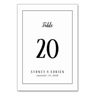 Numéros de table de Mariage de trame minimaliste s