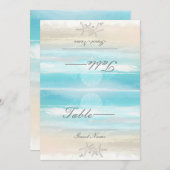 Numéros de table de mariage d'été étoile de mer bl (Devant / Derrière)