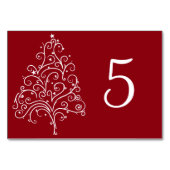 Numéros de table de mariage d'hiver d'arbre de Noë (Dos)