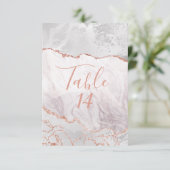 Numéros de table de mariage dorés à l'agate or ros (Debout devant)