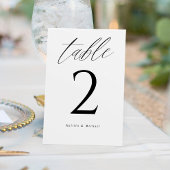 Numéros de table de mariage élégant et moderne