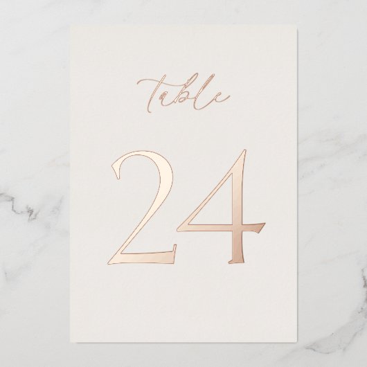 Numéros de table de mariage élégants 20–29 (Devant)