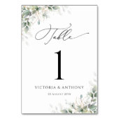 Numéros de table de mariage élégants à l'eucalyptu (Par défaut)