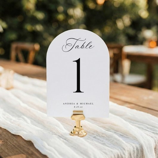 Numéros de table de mariage élégants classiques 5x