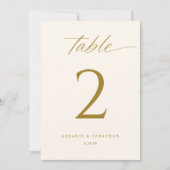 Numéros de table de mariage élégants en écriture d (Devant)