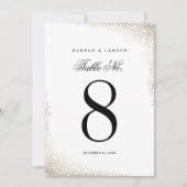Numéros de table de mariage élégants en papier d'o (Devant)