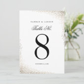 Numéros de table de mariage élégants en papier d'o (Debout devant)