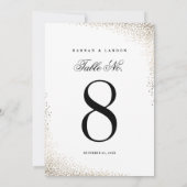 Numéros de table de mariage élégants en papier d'o (Dos)