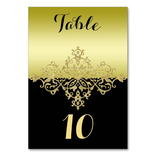 Numéros de table de mariage élégants et classe or (Par défaut)