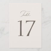 Numéros de table de mariage élégants et minimalist (Devant)