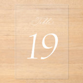 Numéros de table de mariage élégants et minimalist (Recto)