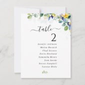 Numéros de table de mariage élégants jaune bleu po (Devant)