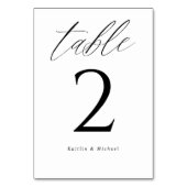 Numéros de table de mariage élégants modernes (Dos)