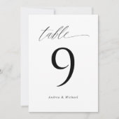 Numéros de Table de Mariage Élégants Modernes 5x7 (Devant)