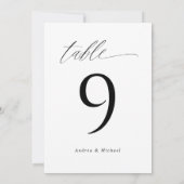 Numéros de Table de Mariage Élégants Modernes 5x7 (Dos)
