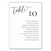 Numéros de table de mariage élégants noir et blanc (Dos)