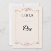 Numéros de table de mariage élégants Rococo (Devant)