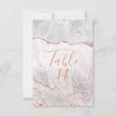 Numéros de table de mariage en agate dorée blanche (Dos)