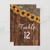 Numéros de table de mariage en bois rustique et to (Devant / Derrière)