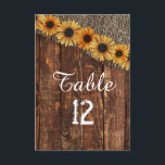Numéros de table de mariage en bois rustique et to<br><div class="desc">Cartes de numéros de table de mariage avec soleil en bois rustique et toile de jute avec une police de caractères à pinceau tendance ! ~ Consultez ma boutique pour voir la suite de mariage complète pour ce design !</div>