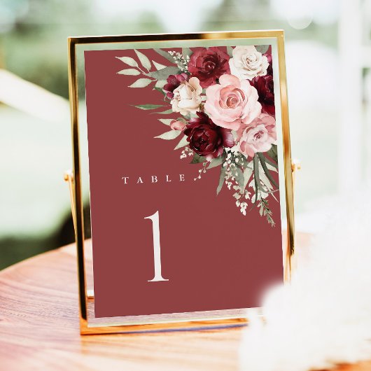 Numéros de table de mariage en Bourgogne, Floral r