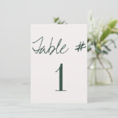 Numéros de table de mariage en calligraphie modern (Debout devant)