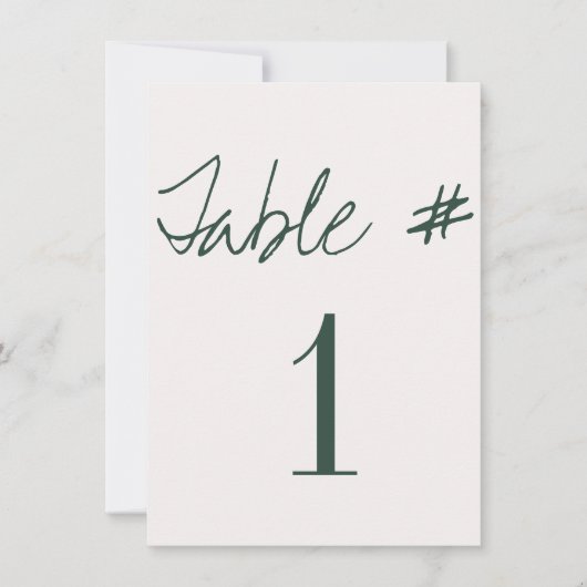 Numéros de table de mariage en calligraphie modern (Devant)