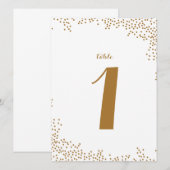 Numéros de table de mariage en confettis dorés (Devant / Derrière)