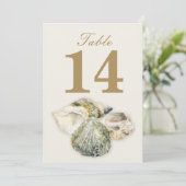 Numéros de table de mariage en coquillages (Debout devant)