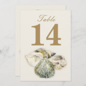 Numéros de table de mariage en coquillages (Devant / Derrière)