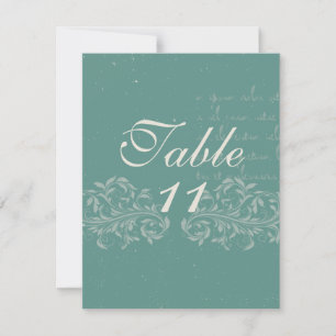 Numéros de table de mariage en damas vintage