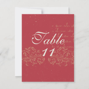 Numéros de table de mariage en damas vintage