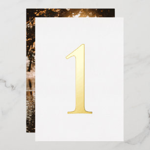 Numéros de table de mariage en feuille d'or pour s