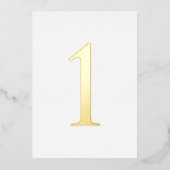 Numéros de table de mariage en feuille d'or pour s (Recto)