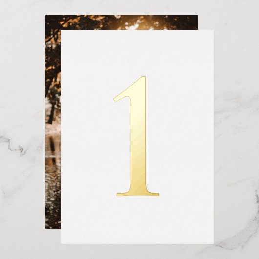 Numéros de table de mariage en feuille d'or pour s (Recto/Verso)