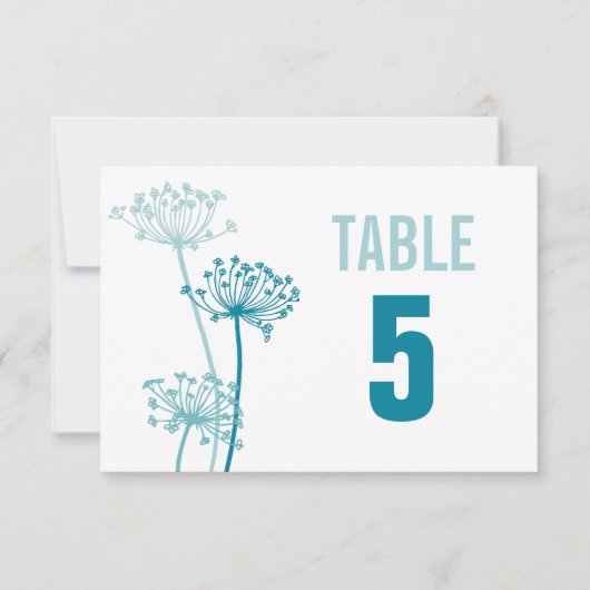 Numéros de table de mariage en fleurs graphiques e (Devant)