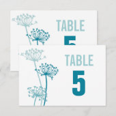 Numéros de table de mariage en fleurs graphiques e (Devant / Derrière)