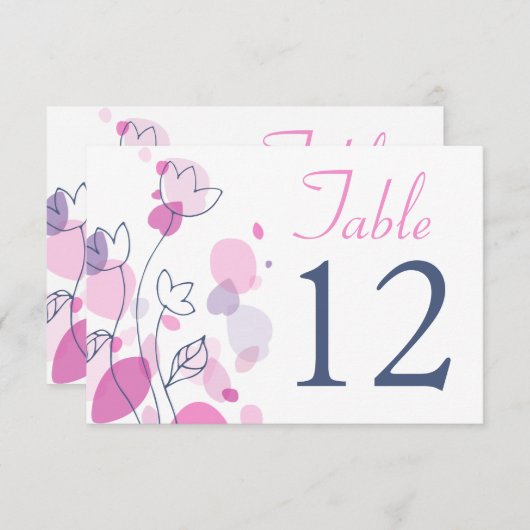 Numéros de table de mariage en forme de pétales de (Devant / Derrière)