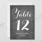 Numéros de table de mariage en monogramme de scrip (Devant)